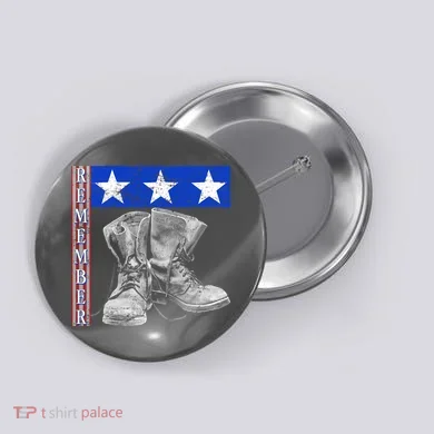 Remember Veteran Combat Boots Button