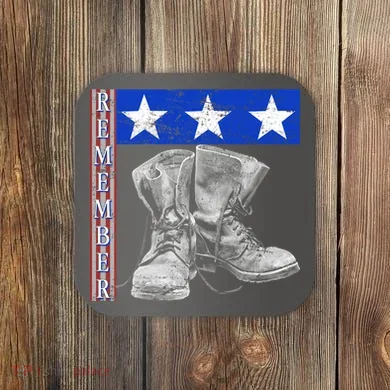 Remember Veteran Combat Boots Coaster