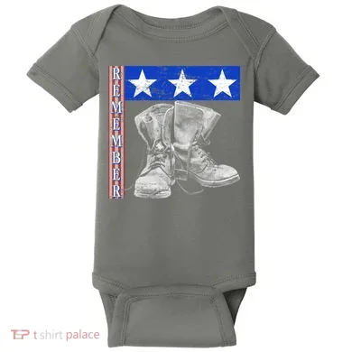 Remember Veteran Combat Boots Baby Bodysuit