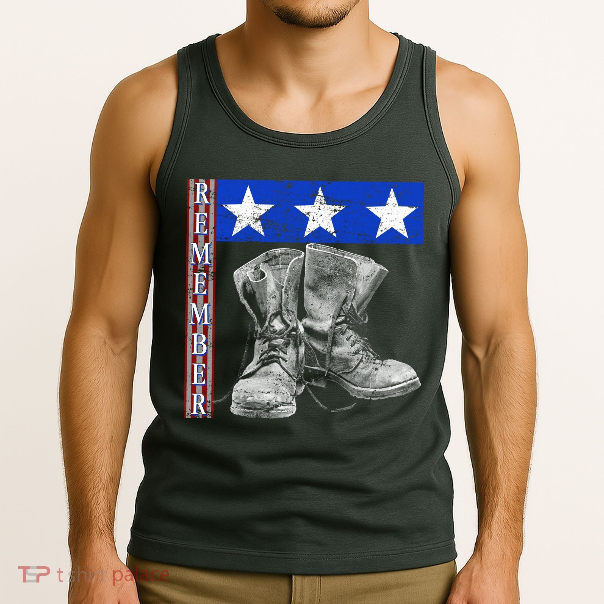 Remember Veteran Combat Boots Tank Top