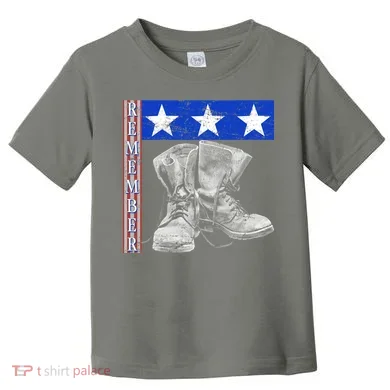 Remember Veteran Combat Boots Toddler T-Shirt