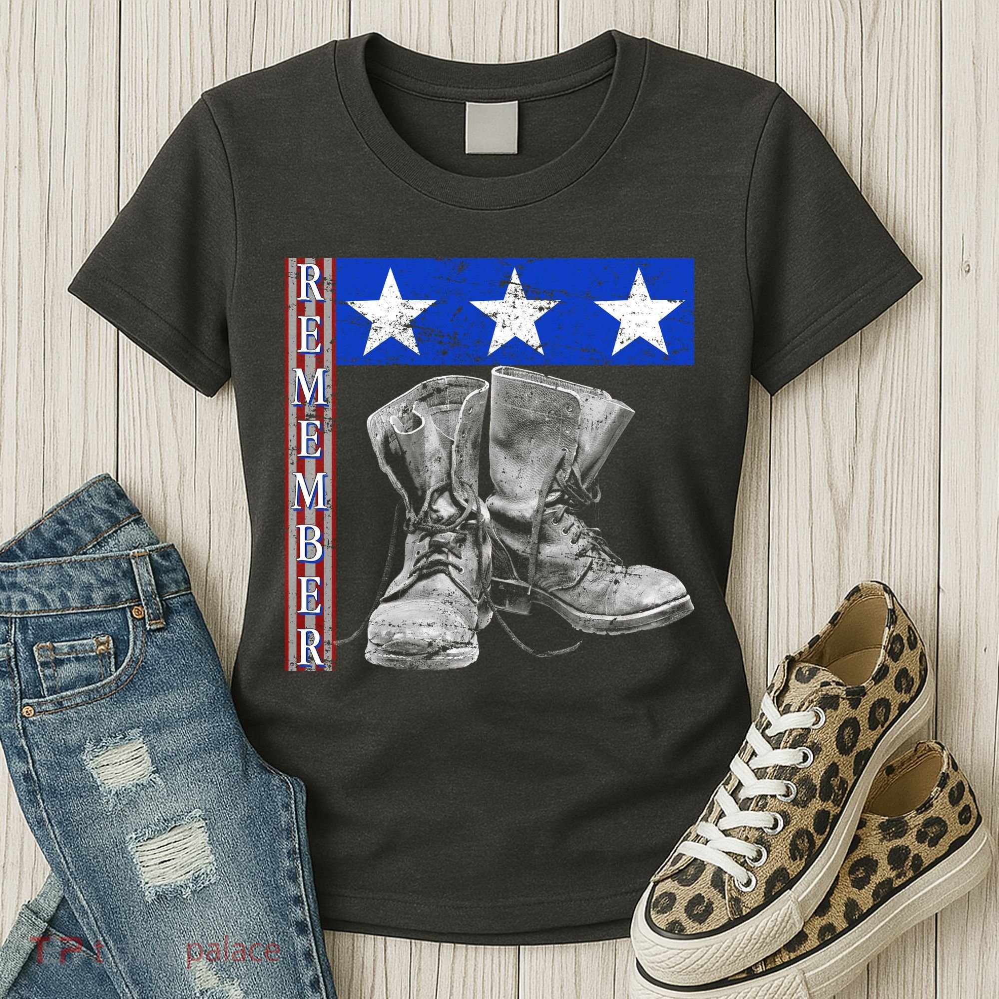 Remember Veteran Combat Boots Women's T-Shirt