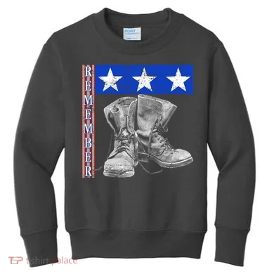 Remember Veteran Combat Boots Kids Sweatshirt