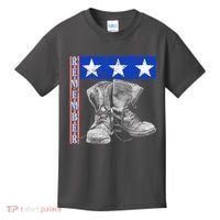 Remember Veteran Combat Boots Kids T-Shirt thumb 0