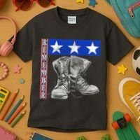Remember Veteran Combat Boots Kids T-Shirt thumb 3