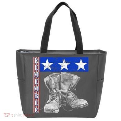 Remember Veteran Combat Boots Tote Bag