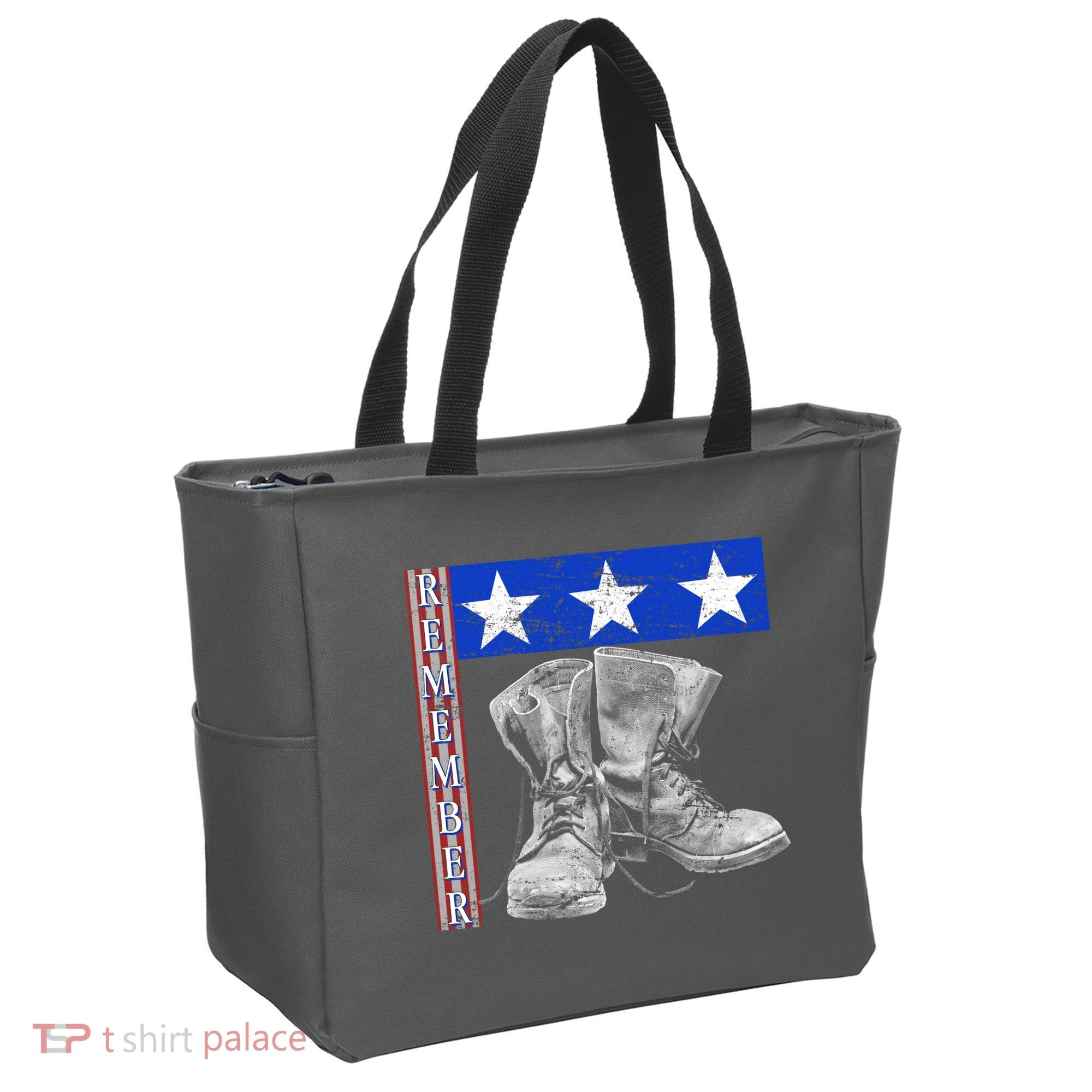Remember Veteran Combat Boots Tote Bag