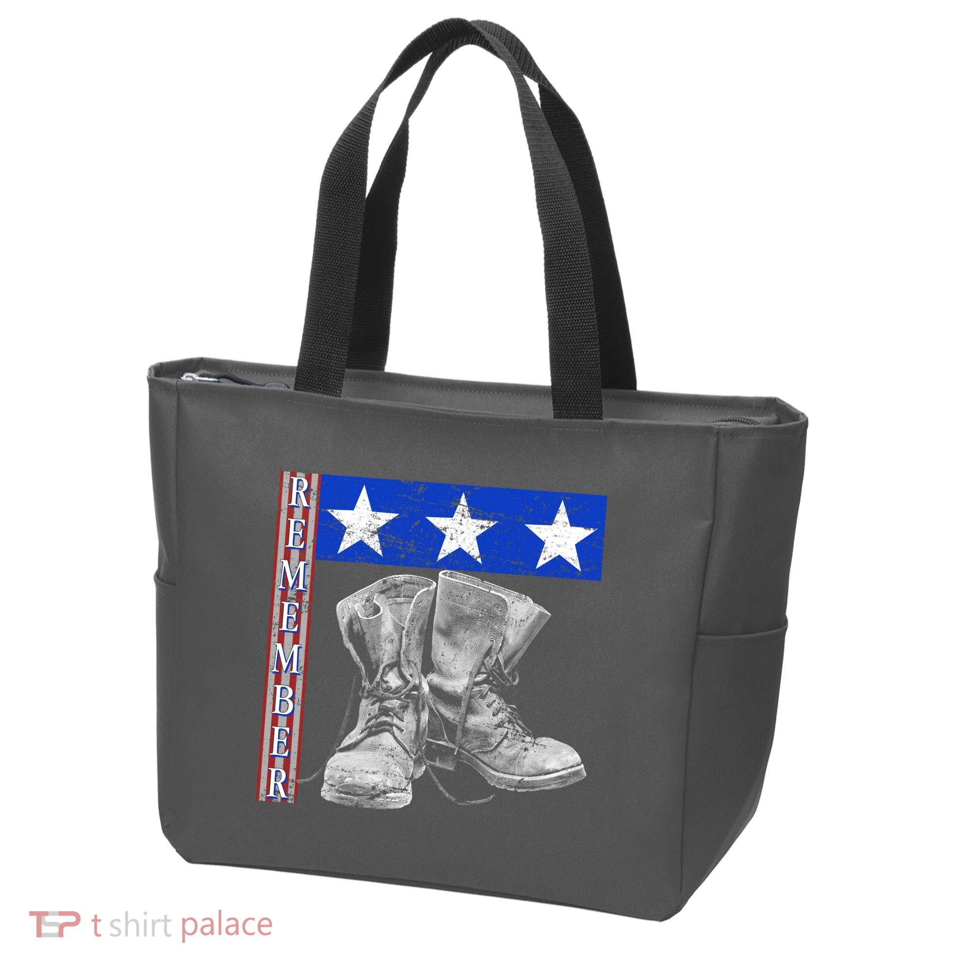 Remember Veteran Combat Boots Tote Bag