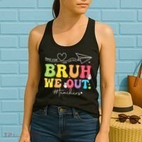 Retro End Of School Year Teacher Summer Bruh We Out Women's Tank Top thumb 2