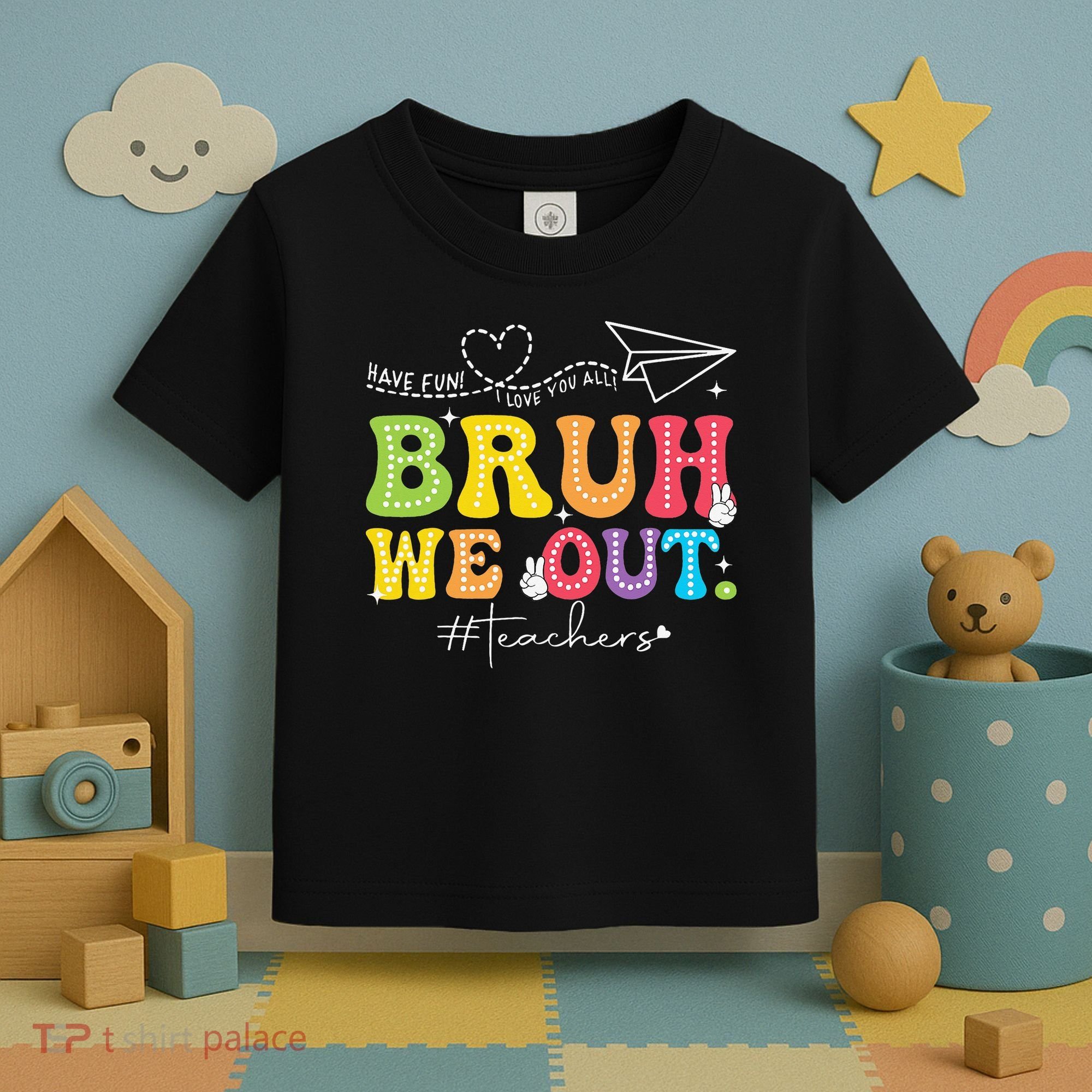 Retro End Of School Year Teacher Summer Bruh We Out Toddler T-Shirt