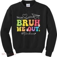 Retro End Of School Year Teacher Summer Bruh We Out Kids Sweatshirt thumb 0