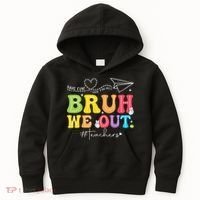 Retro End Of School Year Teacher Summer Bruh We Out Kids Hoodie thumb 0