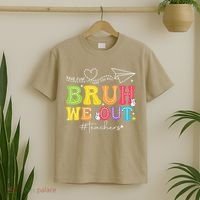 Retro End Of School Year Teacher Summer Bruh We Out T-Shirt thumb 2
