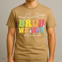 Retro End Of School Year Teacher Summer Bruh We Out T-Shirt thumb 3