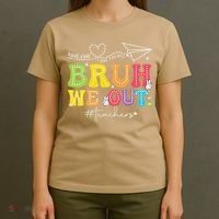 Retro End Of School Year Teacher Summer Bruh We Out T-Shirt thumb 4