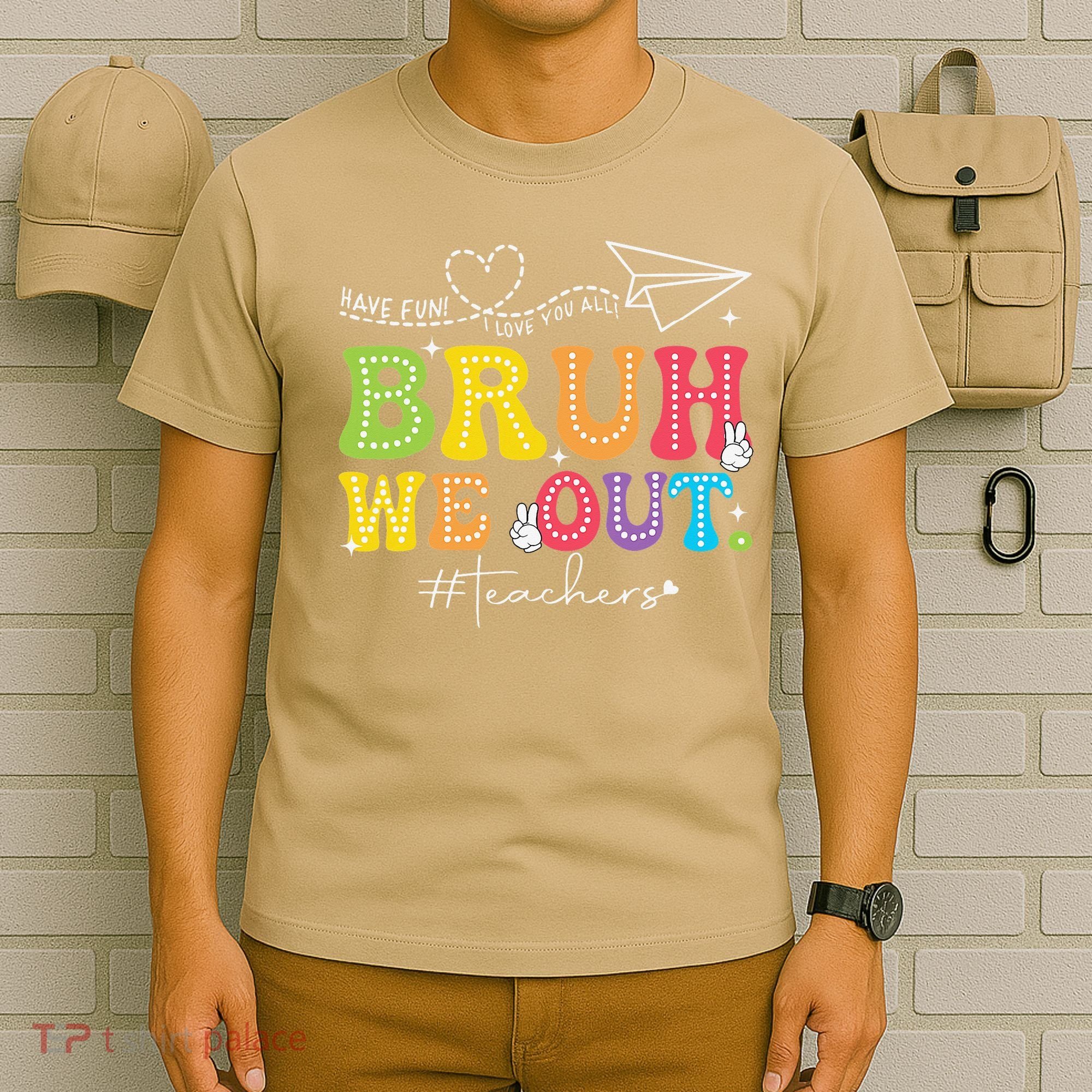 Retro End Of School Year Teacher Summer Bruh We Out T-Shirt