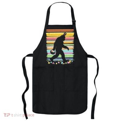 Retro Easter Outfit Pajamas Bigfoot Sasquatch Easter Gift Apron