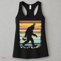 Retro Easter Outfit Pajamas Bigfoot Sasquatch Easter Gift Women's Tank Top thumb 3