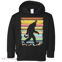 Retro Easter Outfit Pajamas Bigfoot Sasquatch Easter Gift Toddler Hoodie thumb 0