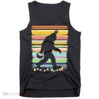 Retro Easter Outfit Pajamas Bigfoot Sasquatch Easter Gift Tank Top thumb 0