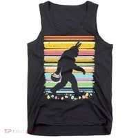 Retro Easter Outfit Pajamas Bigfoot Sasquatch Easter Gift Tank Top thumb 0