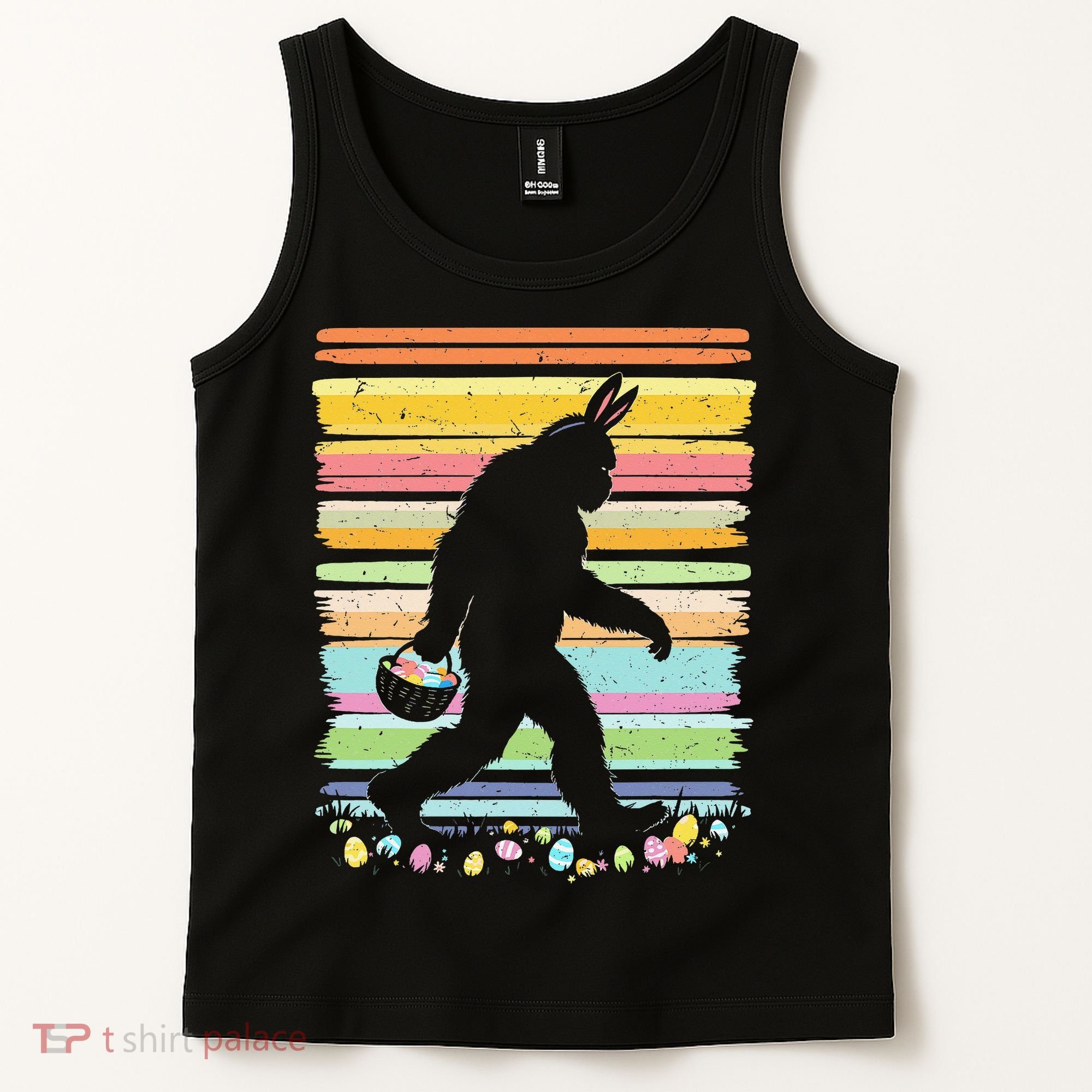 Retro Easter Outfit Pajamas Bigfoot Sasquatch Easter Gift Tank Top