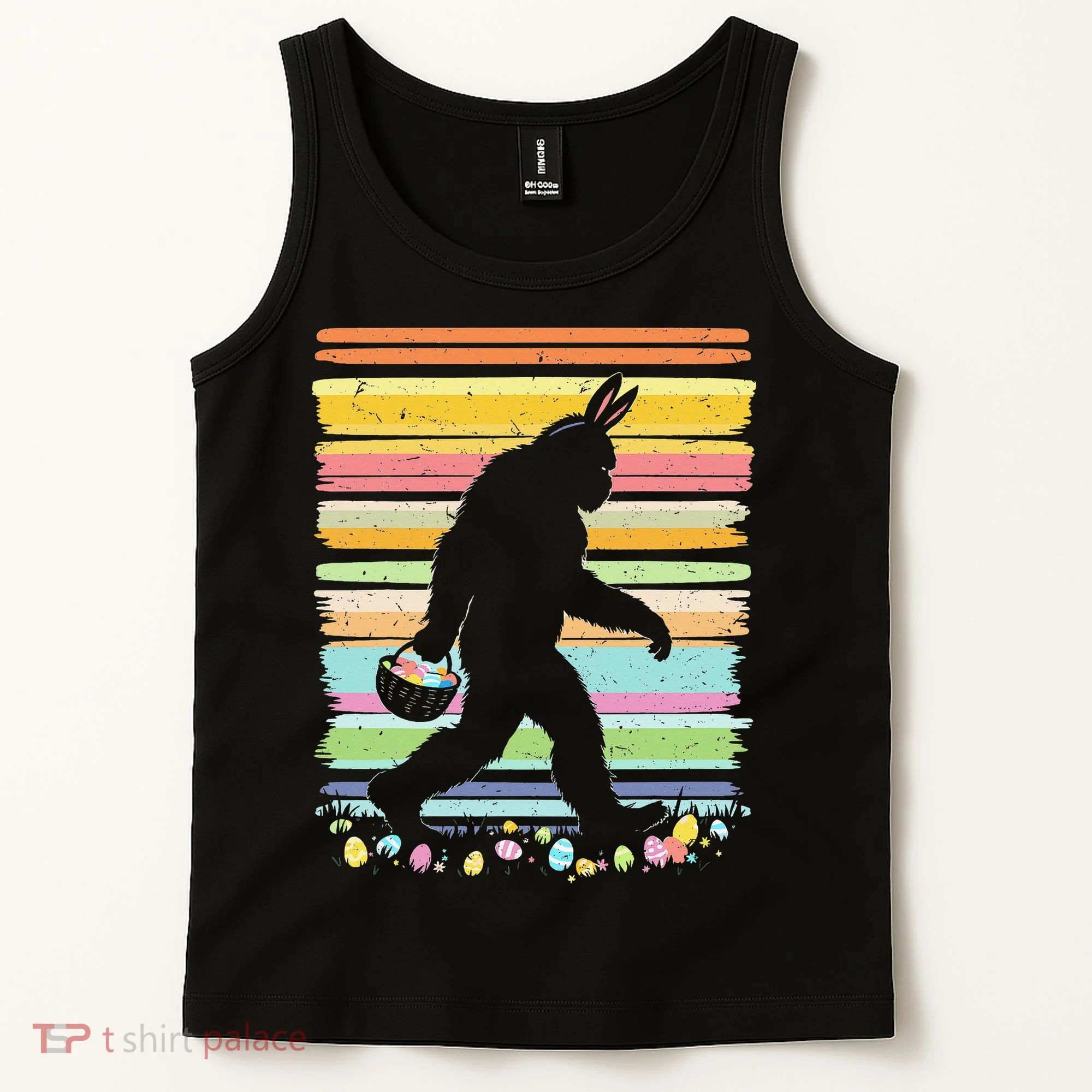 Retro Easter Outfit Pajamas Bigfoot Sasquatch Easter Gift Tank Top