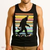 Retro Easter Outfit Pajamas Bigfoot Sasquatch Easter Gift Tank Top thumb 3