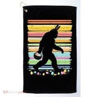 Retro Easter Outfit Pajamas Bigfoot Sasquatch Easter Gift Golf Towel thumb 0
