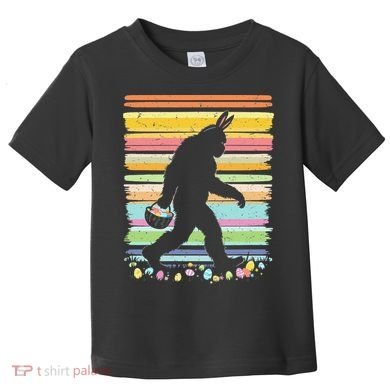Retro Easter Outfit Pajamas Bigfoot Sasquatch Easter Gift Toddler T-Shirt