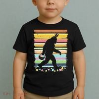Retro Easter Outfit Pajamas Bigfoot Sasquatch Easter Gift Toddler T-Shirt thumb 2