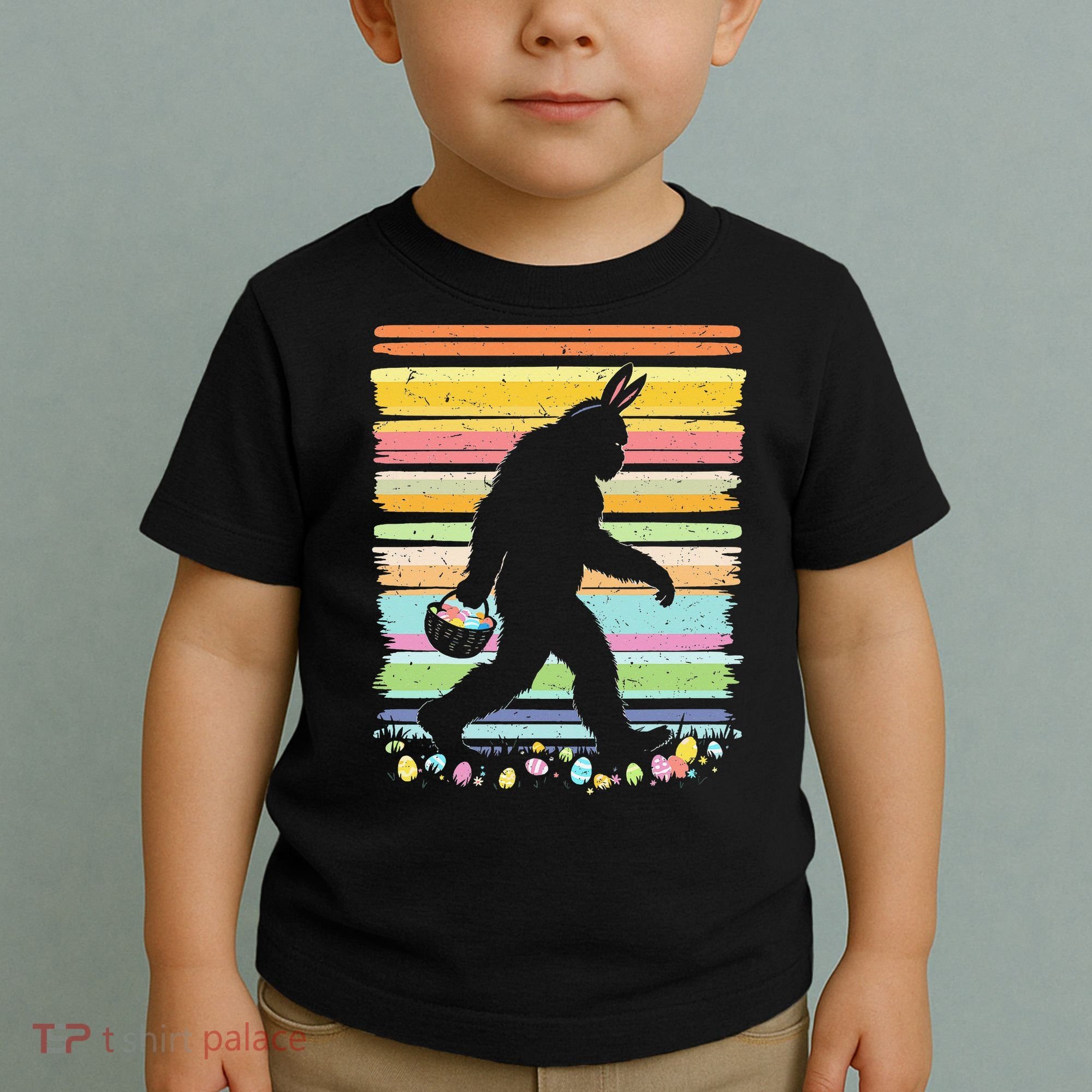 Retro Easter Outfit Pajamas Bigfoot Sasquatch Easter Gift Toddler T-Shirt
