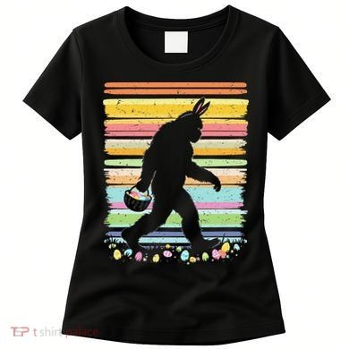 Retro Easter Outfit Pajamas Bigfoot Sasquatch Easter Gift Women's T-Shirt