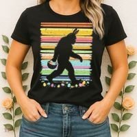 Retro Easter Outfit Pajamas Bigfoot Sasquatch Easter Gift Women's T-Shirt thumb 2