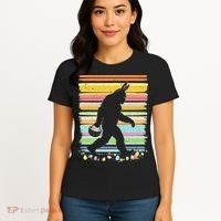 Retro Easter Outfit Pajamas Bigfoot Sasquatch Easter Gift Women's T-Shirt thumb 4