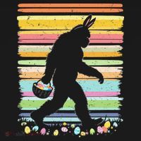 Retro Easter Outfit Pajamas Bigfoot Sasquatch Easter Gift Women's T-Shirt thumb 6