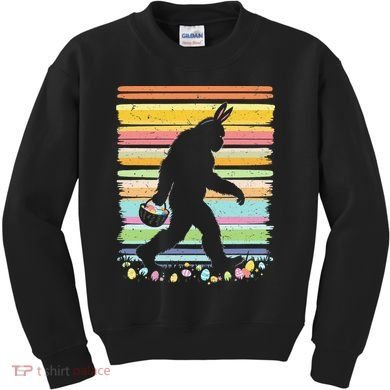 Retro Easter Outfit Pajamas Bigfoot Sasquatch Easter Gift Kids Sweatshirt