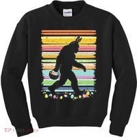 Retro Easter Outfit Pajamas Bigfoot Sasquatch Easter Gift Kids Sweatshirt thumb 0