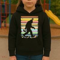 Retro Easter Outfit Pajamas Bigfoot Sasquatch Easter Gift Kids Hoodie thumb 3