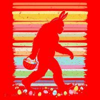 Retro Easter Outfit Pajamas Bigfoot Sasquatch Easter Gift Santa Hat thumb 1