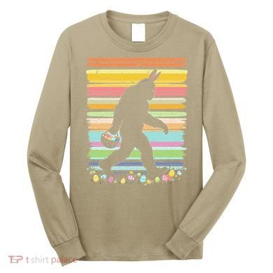 Retro Easter Outfit Pajamas Bigfoot Sasquatch Easter Gift Long Sleeve Shirt