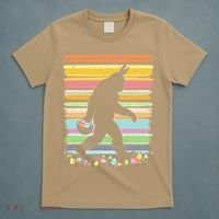 Retro Easter Outfit Pajamas Bigfoot Sasquatch Easter Gift T-Shirt thumb 5