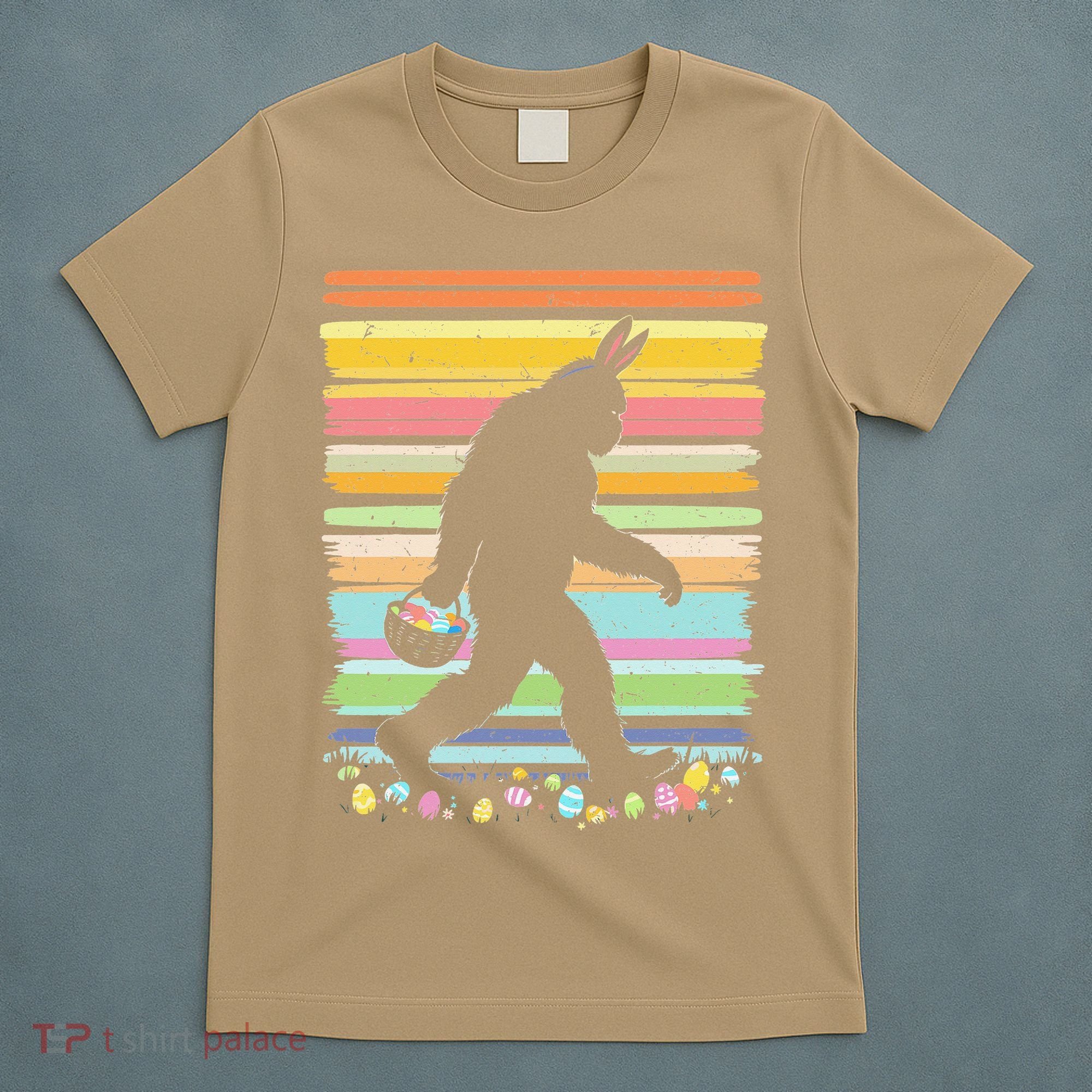 Retro Easter Outfit Pajamas Bigfoot Sasquatch Easter Gift T-Shirt