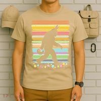 Retro Easter Outfit Pajamas Bigfoot Sasquatch Easter Gift T-Shirt thumb 6