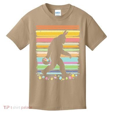 Retro Easter Outfit Pajamas Bigfoot Sasquatch Easter Gift Kids T-Shirt