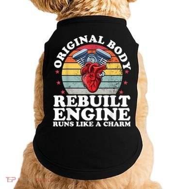 Rebuilt Engine Open Heart Surgery Recovery Survivor Men Gift Doggie Tank