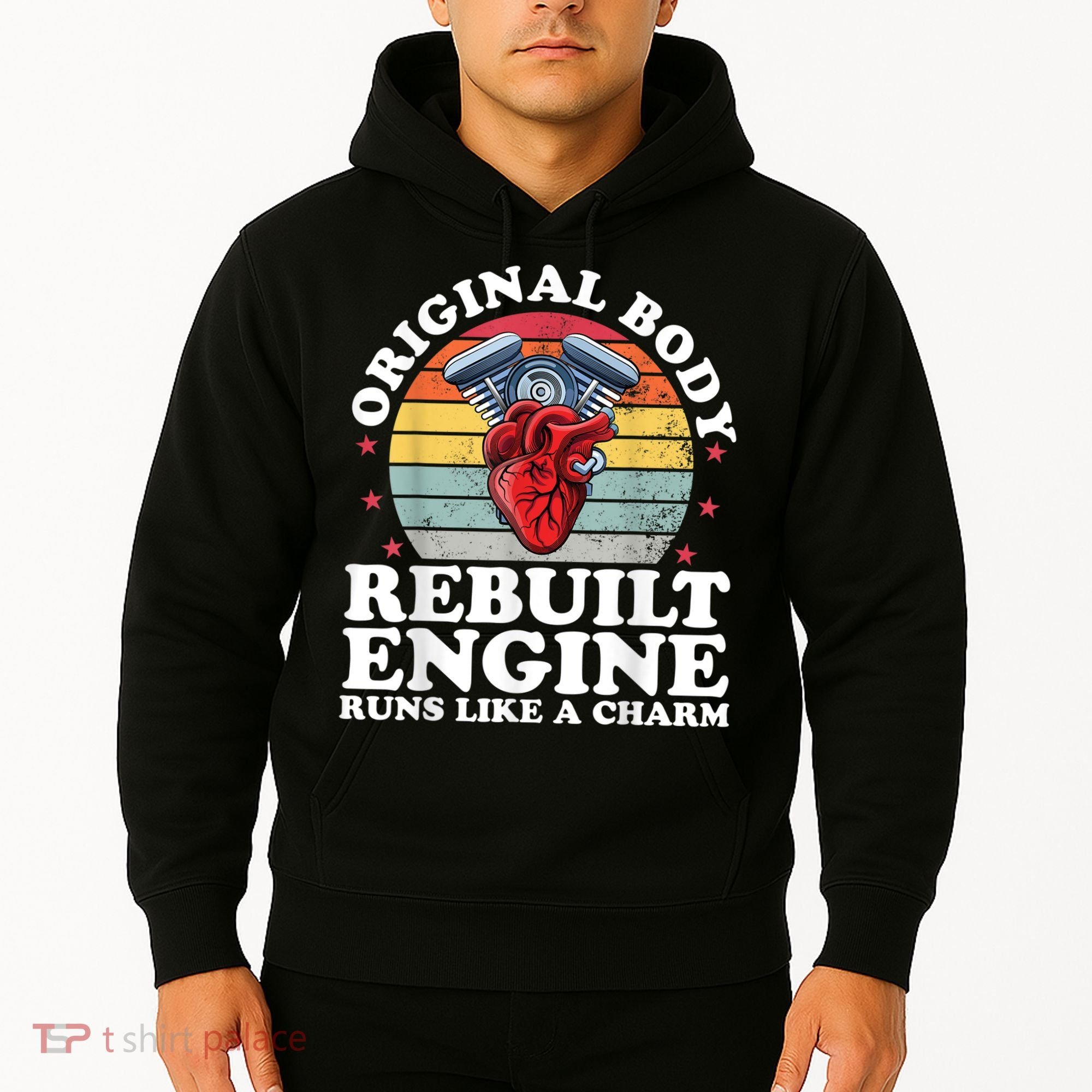 Rebuilt Engine Open Heart Surgery Recovery Survivor Men Gift Hoodie