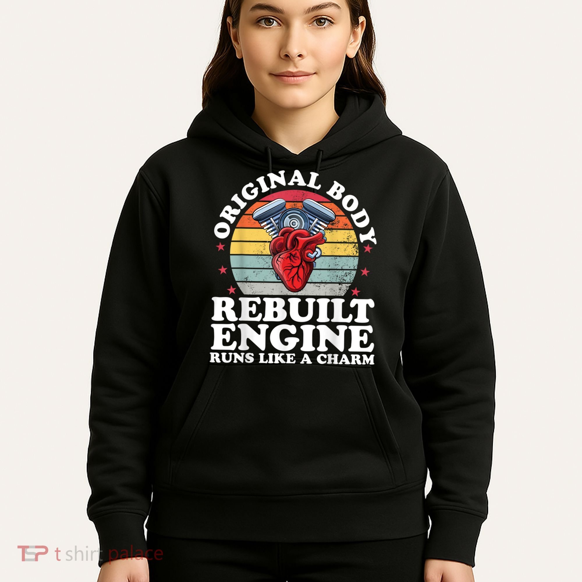 Rebuilt Engine Open Heart Surgery Recovery Survivor Men Gift Hoodie