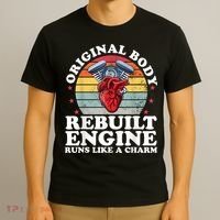 Rebuilt Engine Open Heart Surgery Recovery Survivor Men Gift T-Shirt thumb 3
