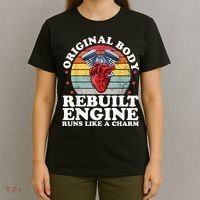 Rebuilt Engine Open Heart Surgery Recovery Survivor Men Gift T-Shirt thumb 4